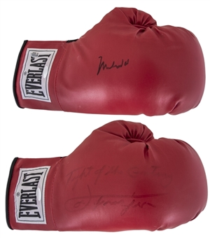 Lot of (2) Signed Boxing Gloves Including Muhammad Ali and Joe Frazier with "Fight of the Century" Inscription (Steiner)